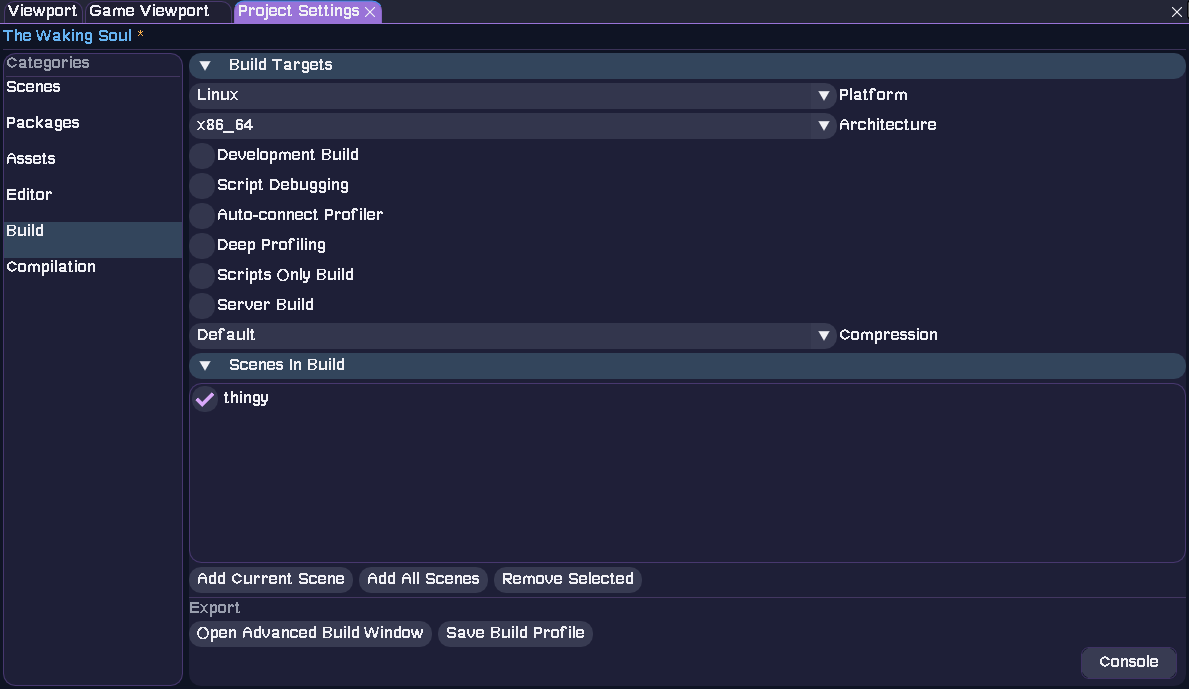 Project Build Settings
